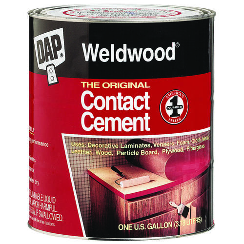 Contact Cement, Liquid, Strong Solvent, Tan, 1 pt Can