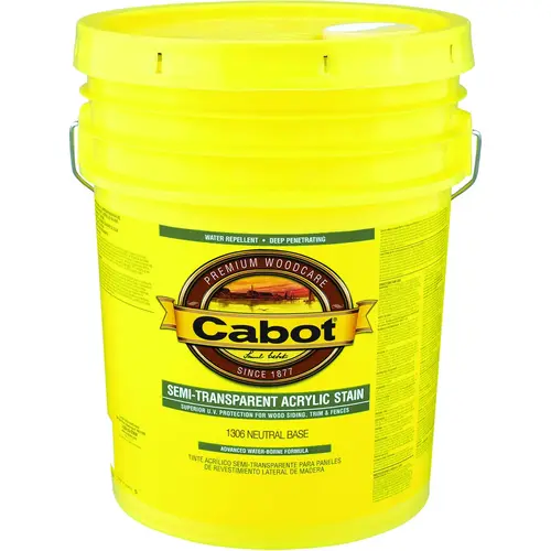 1300 Series 140.000.008 Exterior Stain, Semi-Transparent, Neutral Base, Liquid, 5 gal, Pail