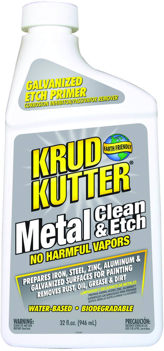 Krud Kutter ME326 Metal Clean and Etch, Liquid, Mild, Translucent Orange, 32 oz, Bottle