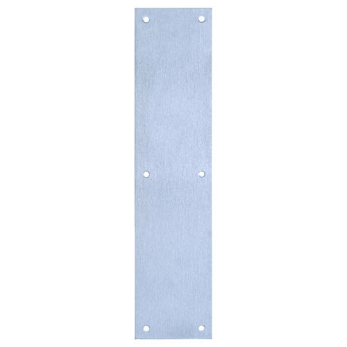 Tell Manufacturing PUSH PLATE P3515630 CLAM SHELL Push Plate, Aluminum/Steel, Satin, 15 in L, 3-1/2 in W, 0.05 ga Thick