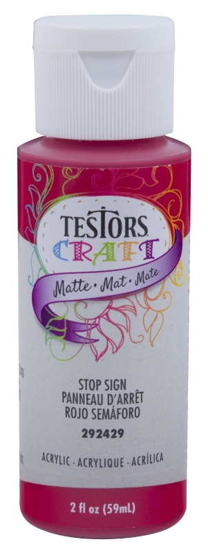 Testors 292429A Craft Paint, Matte, Stop Sign, 2 oz, Bottle