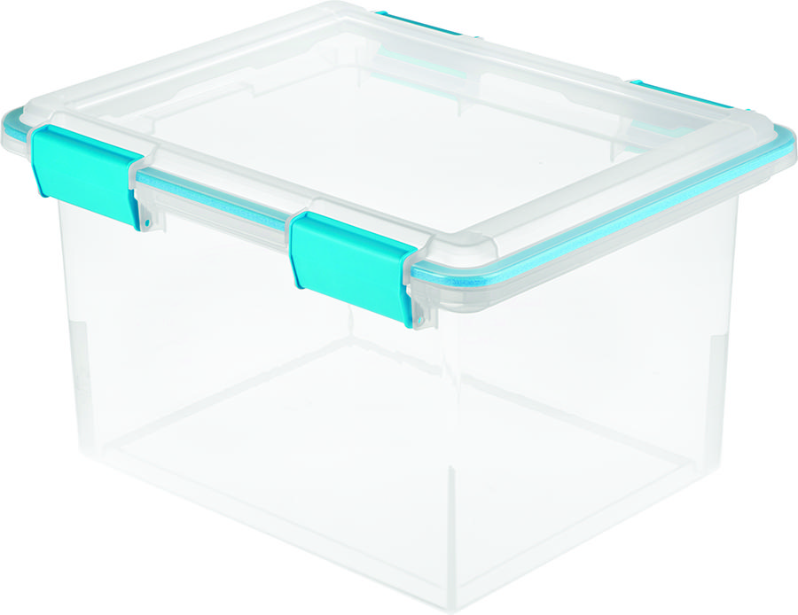 Sterilite 19334304 Gasket Box, Plastic, Blue Aquarium/Clear, 18-1/2 in L, 14-7/8 in W, 11-1/8 in H