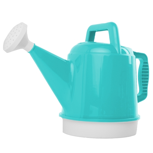 Deluxe Watering Can, 2.5 gal Can, Nozzle Spout, Plastic, Bermuda Teal