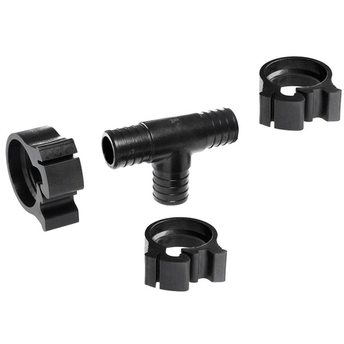 PEXLOCK Pipe Tee with Clamp, 1 in, Black, 100 psi Pressure