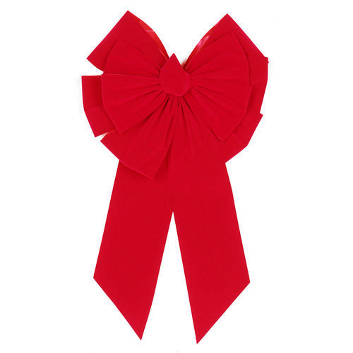 HOLIDAY TRIMS INC. 7366 Deluxe Outdoor Bow, 3 in H, Velvet, Red