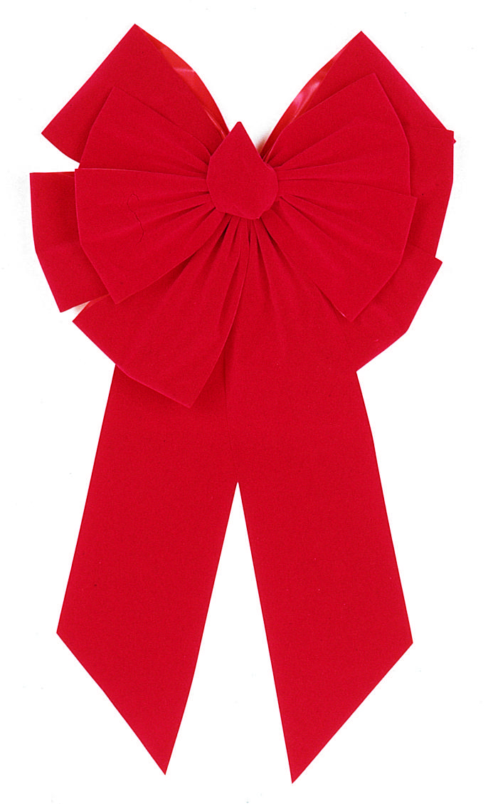 HOLIDAY TRIMS INC. 7366 11-Loop 18 In. W. x 35 In. L. Red Velvet Christmas Bow