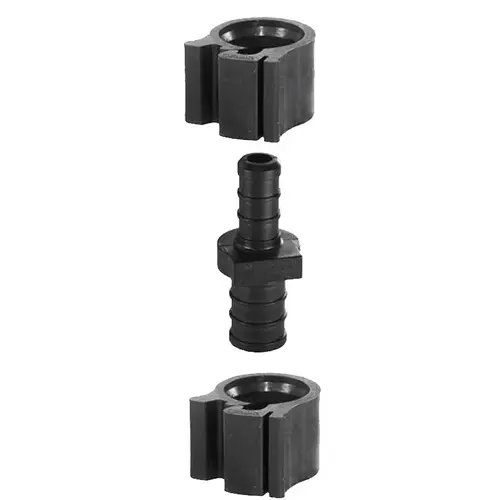 PEXLOCK Reducing Coupling, 1/2 x 3/8 in, Black, 100 psi Pressure