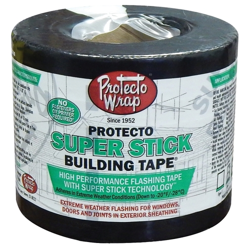 Protecto Wrap 8440065SW 602-412 Super Stick Building Tape, 75 ft L, 6 in W, Aluminum/Silver, Pressure-Sensitive, Self-Adhesive