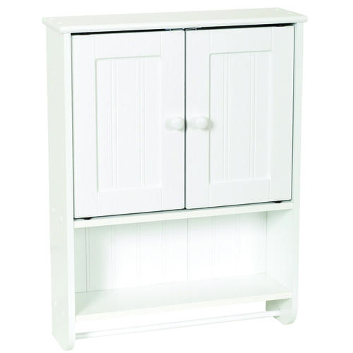 Cottage Bathroom Cabinet, 2-Door, 1-Shelf, Wood, White