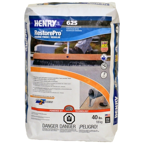 HENRY 16362 Concrete Resurfacer, Solid, Gray, 40 lb Bag