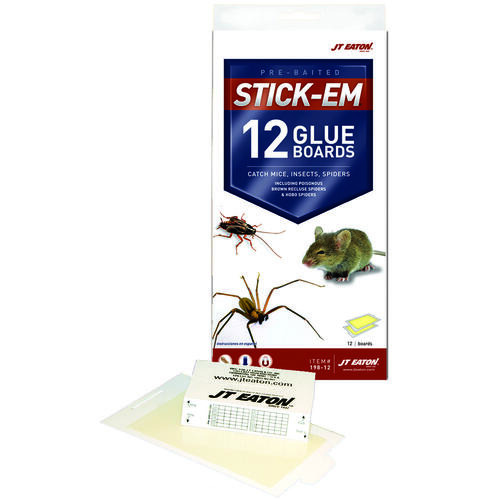 Stick-Em Scorpion Glue Trap, Solid, Characteristic Petroleum, Clear/Pale Yellow Pack - pack of 12