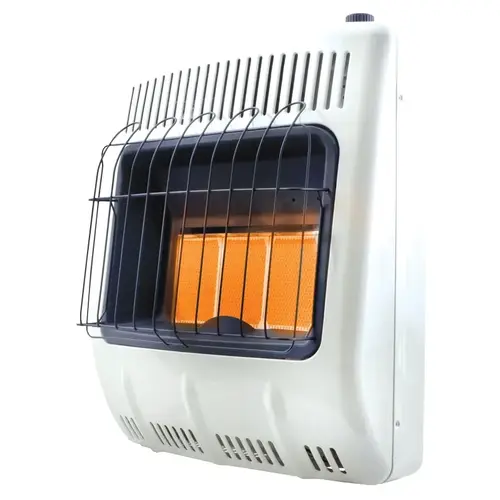 Vent-Free Radiant Dual Fuel Heater, 23-1/2 in W, 27 in H, 20,000 Btu/hr Heating, White