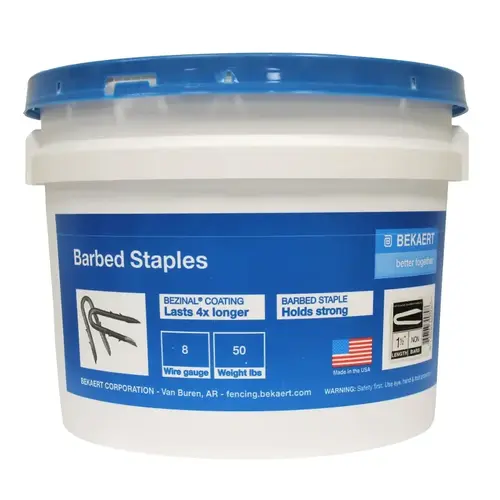 BEKAERT CORPORATION 162837 Barbed Fence Staple, 2 in Bezinal-Coated