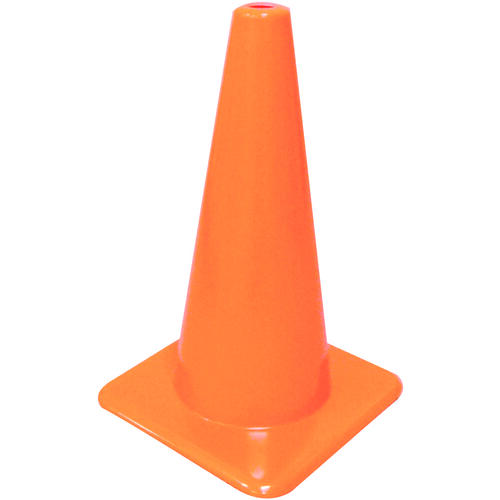 Traffic Safety Cone, 18 in H Cone, Vinyl Cone, Fluorescent Orange Cone