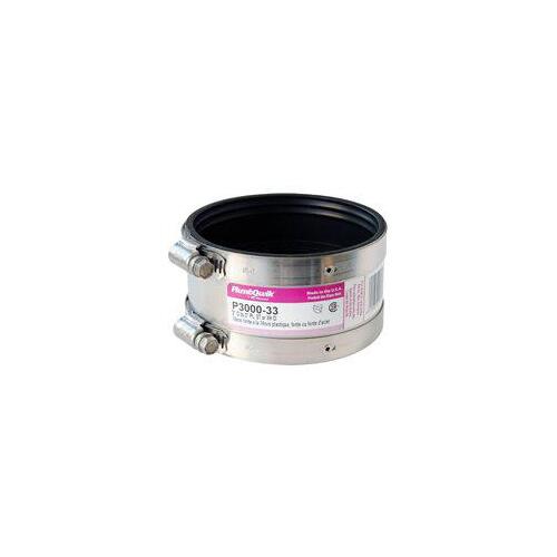 Fernco P300033 Flexible Coupling, 3 in, PVC, SCH 40 Schedule, 4.3 psi