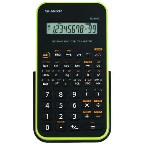 Sharp EL501X2 EL501XBGR Scientific Calculator, Battery, 10 Display, LCD Display, Black/Green