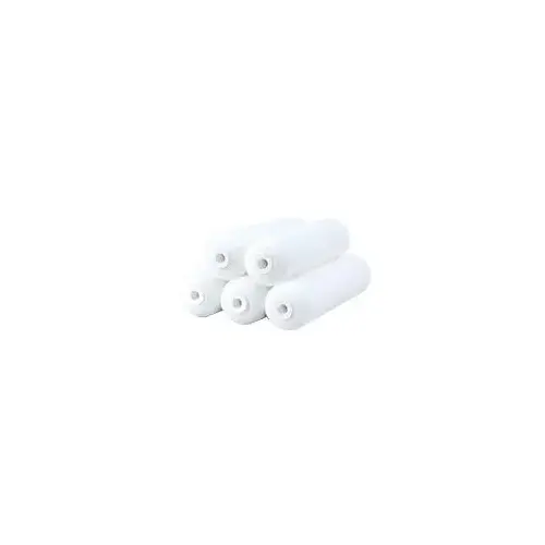 Doors & Trim Mini Roller Cover Refill, 6 in L, Foam Cover, White - pack of 5