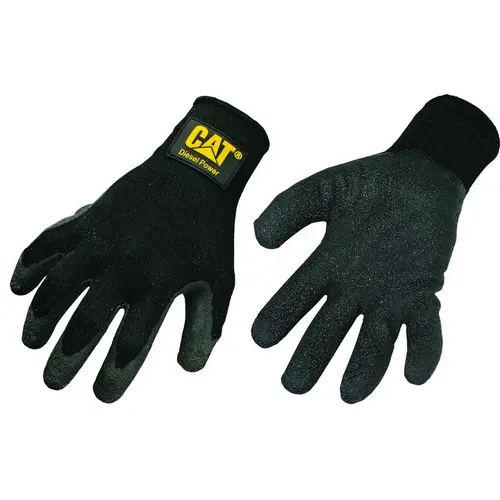 017400L Protective Gloves, L, Knit Wrist Cuff, Cotton/Polyester Glove, Black