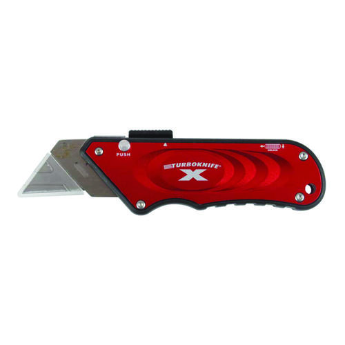 Utility Knife, 1.18 in L Blade, 4.06 in W Blade, Straight Handle, Red Handle