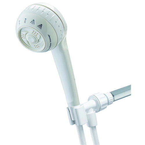 Handheld Shower Head, 1/2 in Connection, 1.8 gpm, 4 Spray Settings, 5 ft L Hose
