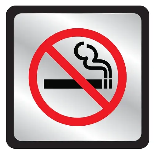 No Smoking Symbol Plaque, 4 in H x 4 in W Dimensions - pack of 5