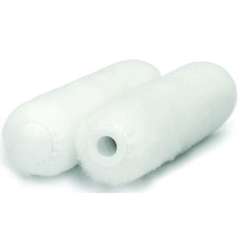 RollerLite 4EWV038D White Velvet Mini Roller Cover, 3/8 in Thick Nap, 4 in L, Dralon Cover, White Pair