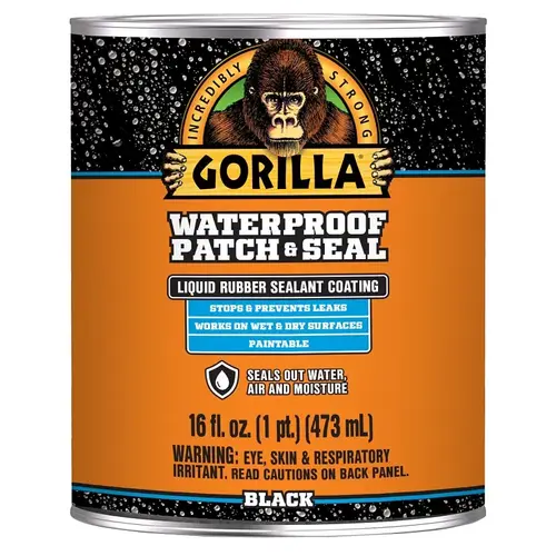 Patch and Seal Liquid, Water-Proof, Black, 16 oz - pack of 6