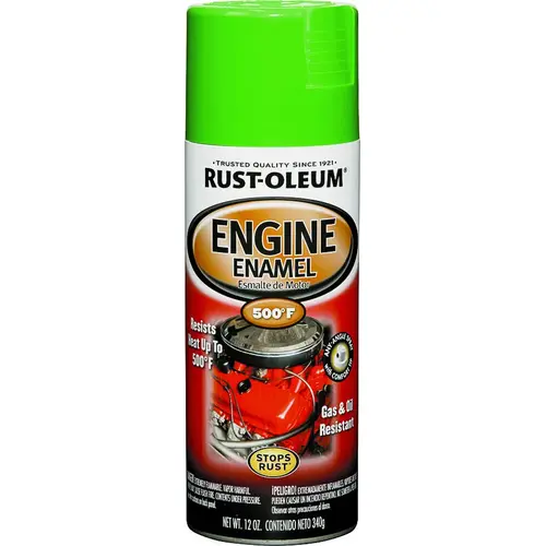 AUTOMOTIVE Engine Enamel Spray Paint, Grabber Green, 12 oz, Aerosol Can