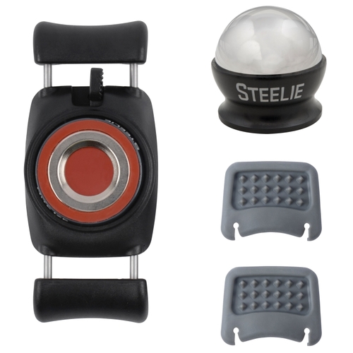 Steelie Car-Mount Kit, Stainless Steel, Black/Silver - pack of 3