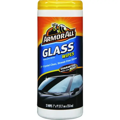 Glass Cleaning Wipes, Effective to Remove: Bugs, Fingerprints, Residue, Road Grime, 30-Wipes Blue/White