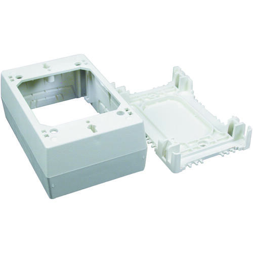 Wiremold NM35 NM Outlet Box, 0 -Knockout, Plastic, Ivory, Wall Mounting