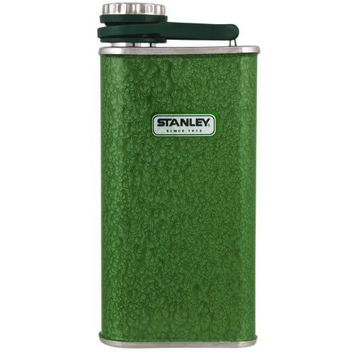 Wide Mouth Flask, 8 oz Capacity, Stainless Steel, Hammertone Green