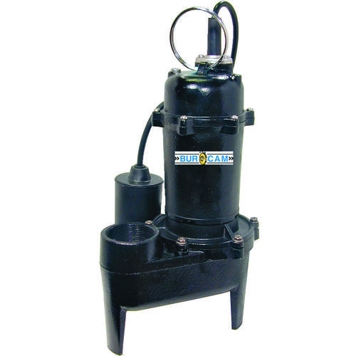 Sewage Pump, 5.5/11 A, 115 V, 0.5 hp, 2 in Outlet, 10 ft Max Head, 3060 gph, Iron