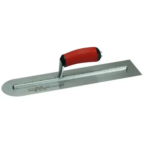 Finishing Trowel, 16 in L Blade, 4 in W Blade, Spring Steel Blade, Front Round End, Curved Handle