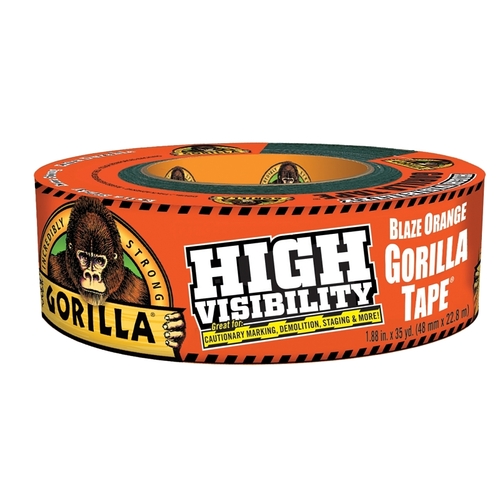Gorilla 6004002 Duct Tape, 35 yd L, 1.88 in W, Fluorescent Orange