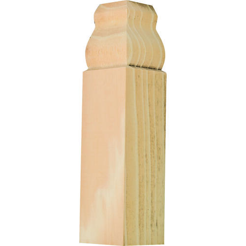 Trim Block Moulding, 6-1/2 in L, 1-1/8 in W, 1-1/8 in Thick, Pine Wood