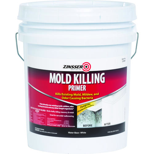 Mold Killing Primer, Flat, White, 5 gal, Pail