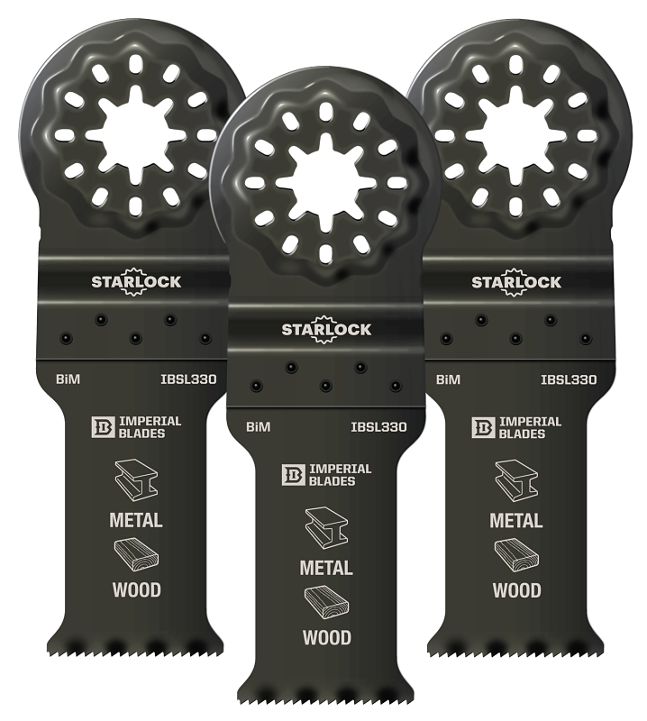 Imperial Blades IBSL330-3 Starlock Standard Blade, 18 TPI, Bi-Metal Black - pack of 3