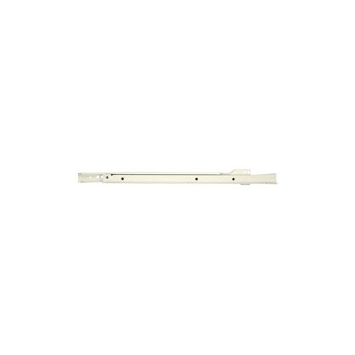 Euro Drawer Slide, 75 lb, Side Mounting, 600 mm L Rail, Steel, Epoxy-Coated Pair White