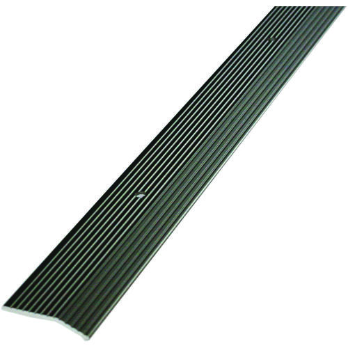 Carpet Trim, 36 in L, 2 in W, Fluted Surface, Aluminum, Pewter