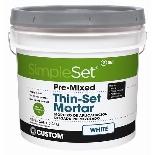 CUSTOM BUILDING PRODUCTS, INC. STTSW3 Thin Set Mortar, Paste, Characteristic, Gray/White, 3.5 gal Pail