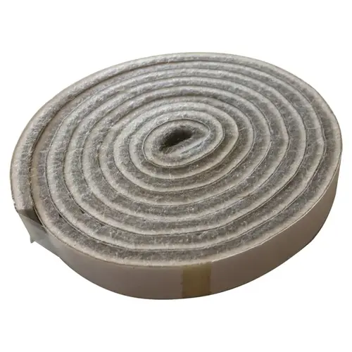 Commercial Strip, Felt, Beige, 58 in L, 1/2 in W, Roll