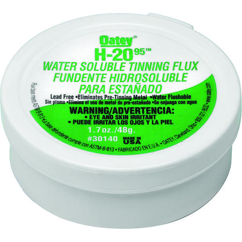 Oatey 30140 H-20 Series Water Soluble Flux, 1.7 oz, Paste, Gray