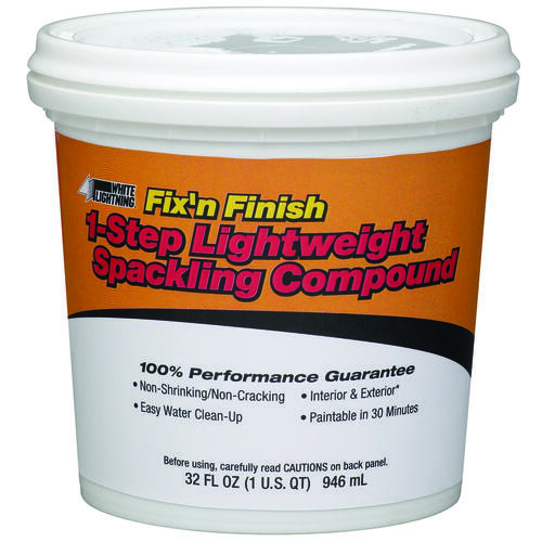 Spackling Paste White, White, 1 qt Can