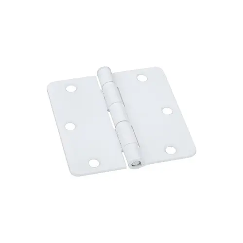 Door Hinge, 3-1/2 in H Frame Leaf, Steel, White, Non-Rising, Removable Pin, 50 lb