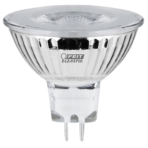 LED Bulb, Track/Recessed, MR16 Lamp, 50 W Equivalent, GU5.3 Lamp Base, Dimmable, Silver Clear