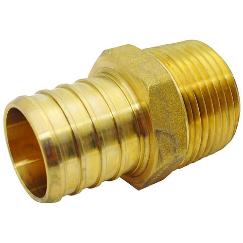 Hose Pipe Adapter, 1 x 3/4 in, Barb x MPT, Brass, 200 psi Pressure