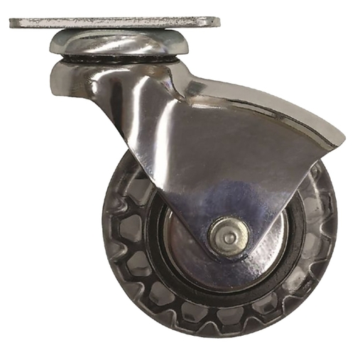 Swivel Caster, 3 in Dia Wheel, PVC Wheel, 110 lb Chrome