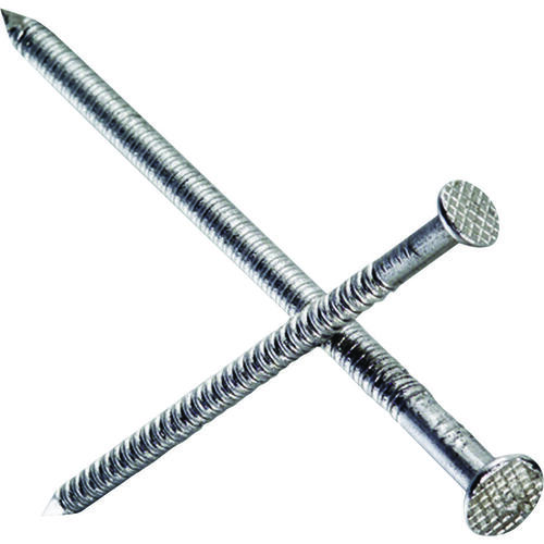 Deck Nail, 8D, 2-1/2 in L, 304 Stainless Steel, Bright, Full Round Head, Annular Ring Shank