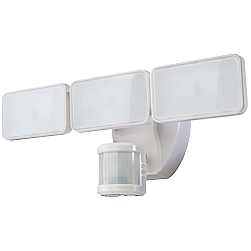 Motion Activated Security Light, 120 V, 3-Lamp, LED Lamp, 2500 Lumens White